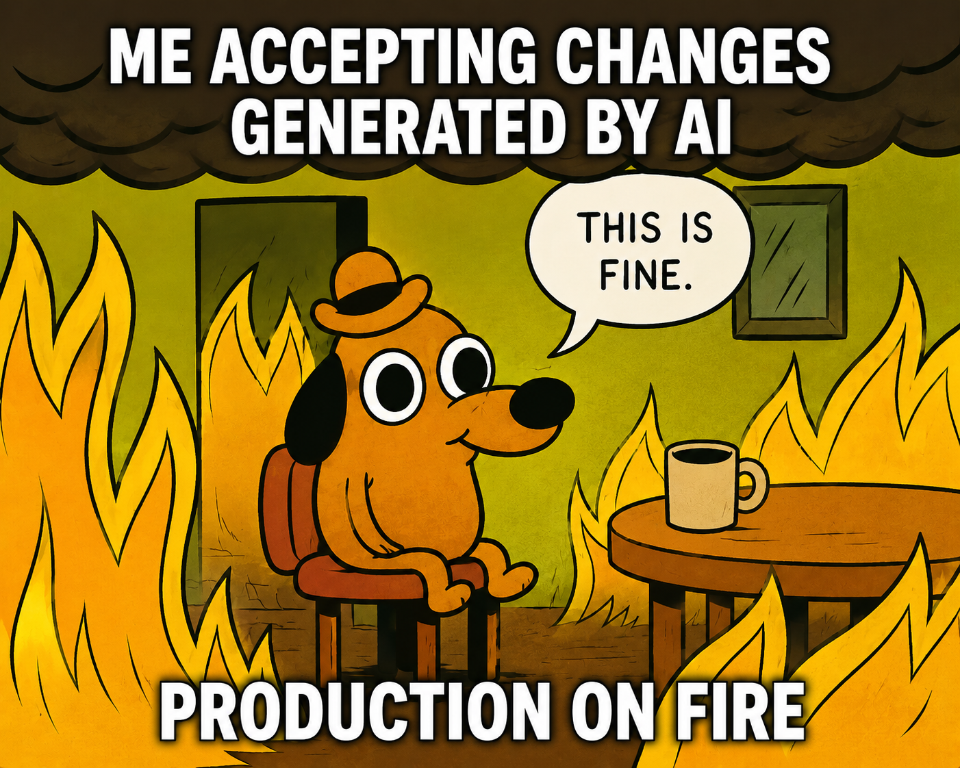 This is fine: me accepting AI-generated changes while production burns